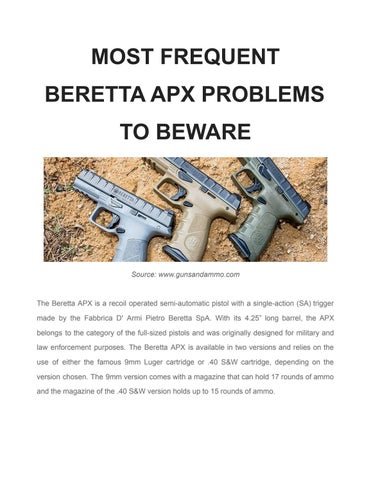 Beretta Apx Centurion Problems